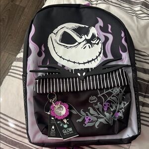 Glow-in-the-Dark Backpack with Purple Flames